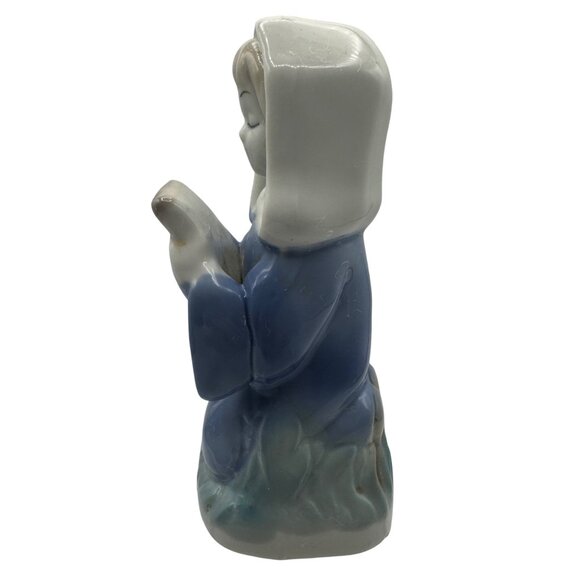 Vintage Child Girl Kneeling Praying Reading Candle Holder 1983 Action Industries - Picture 2 of 5